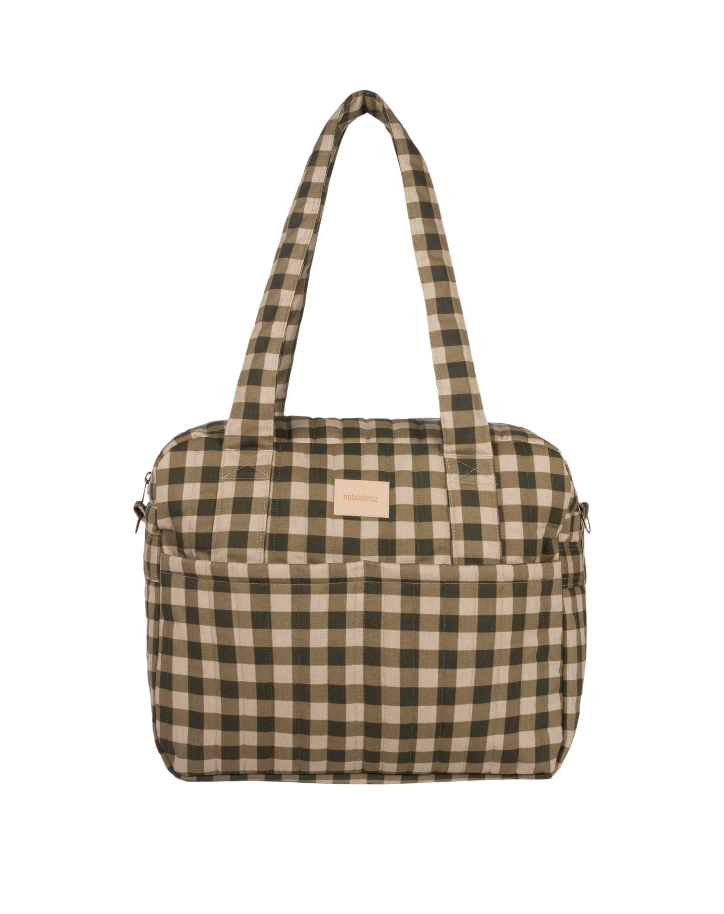 Nobodinoz Hyde Park Waterdichte kinderwagentas/luiertas 38x33x16cm - Green Checks