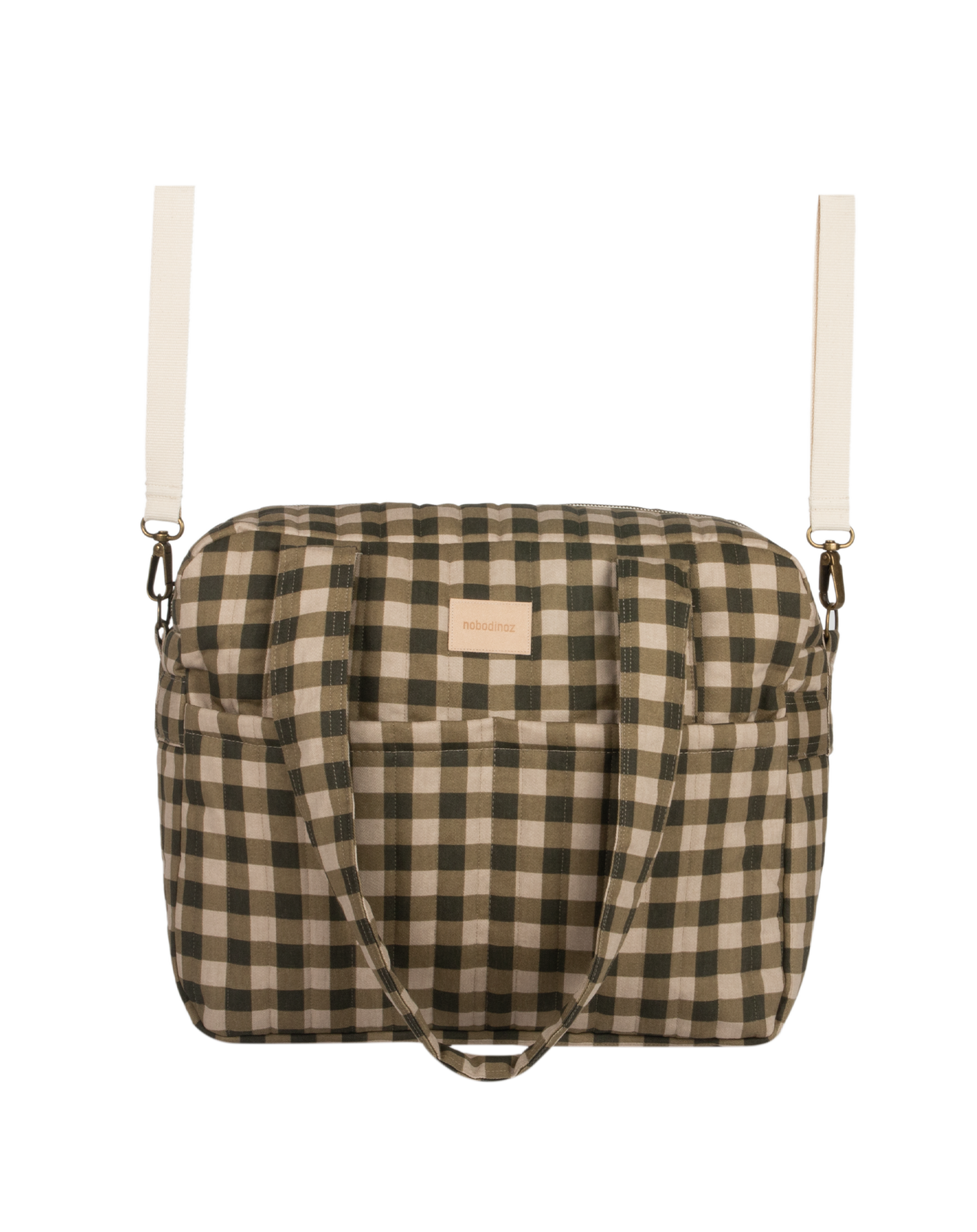 Nobodinoz Hyde Park Waterdichte kinderwagentas/luiertas 38x33x16cm - Green Checks