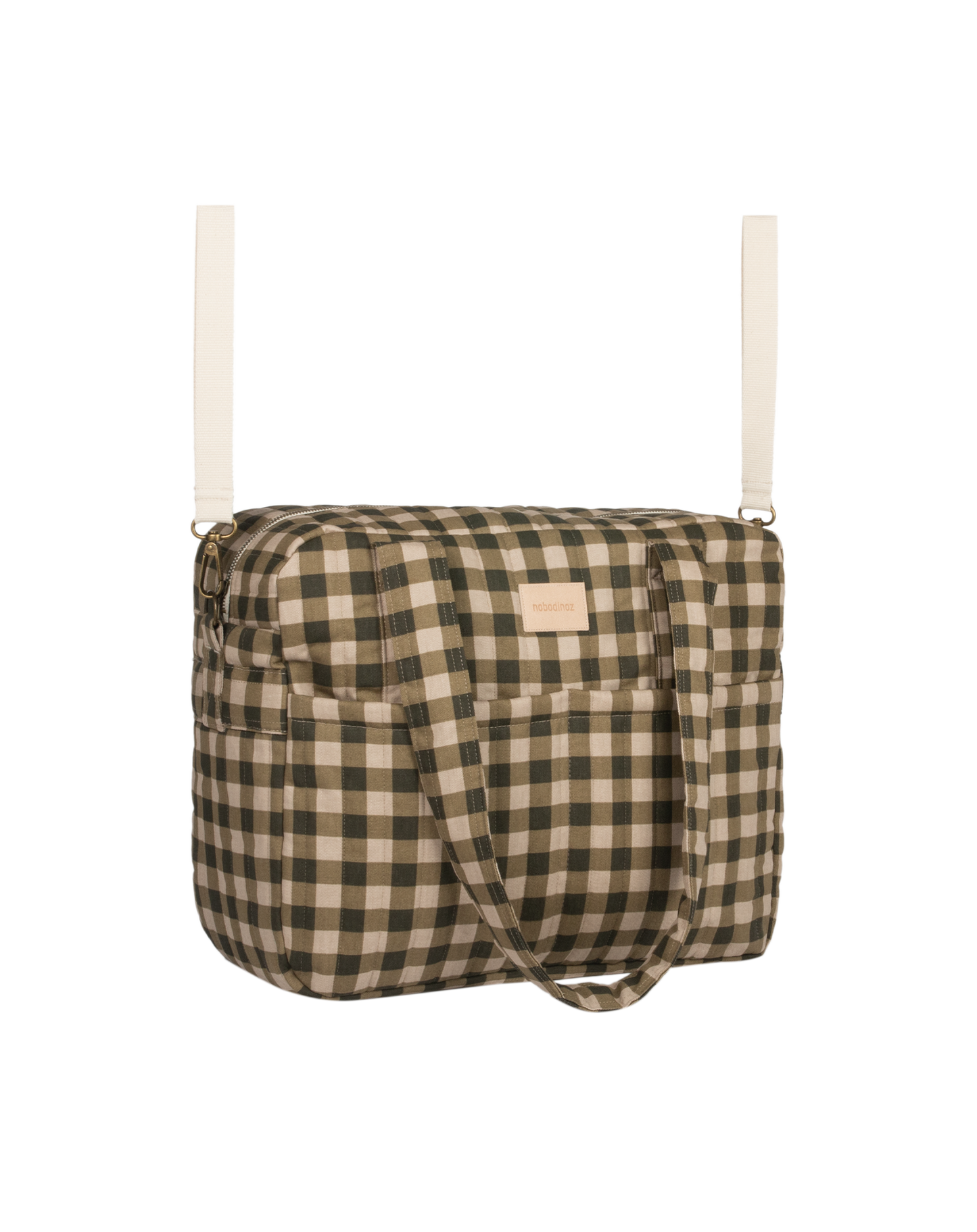 Nobodinoz Hyde Park Waterdichte kinderwagentas/luiertas 38x33x16cm - Green Checks