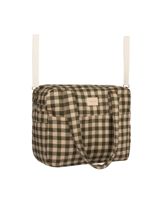 Nobodinoz Hyde Park Waterdichte kinderwagentas/luiertas 38x33x16cm - Green Checks