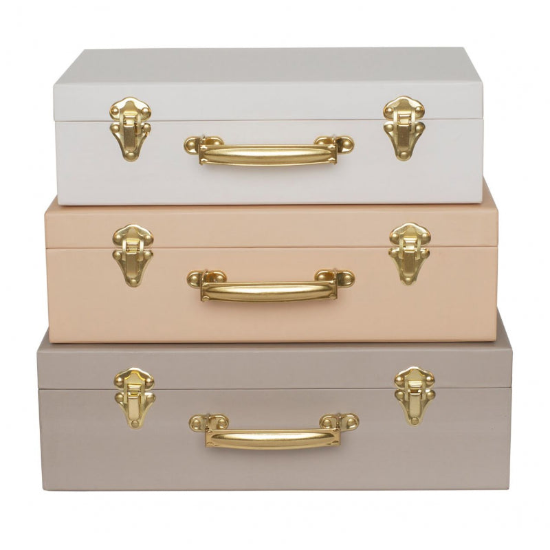 Jabadabado Mallette de Rangement Set de 3 pièces - Beige