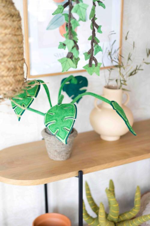 KidsDepot Plant monstera Felt - Ornamental plant - Artificial plant - Children's room or living room