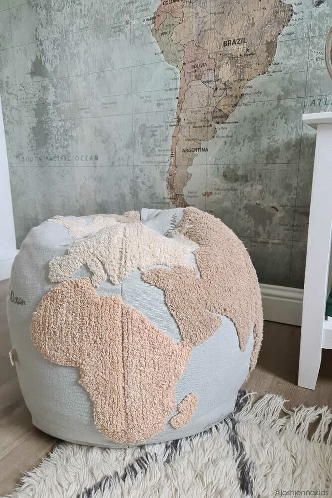 Lorena Canals Pouf - World map - 45x50cm