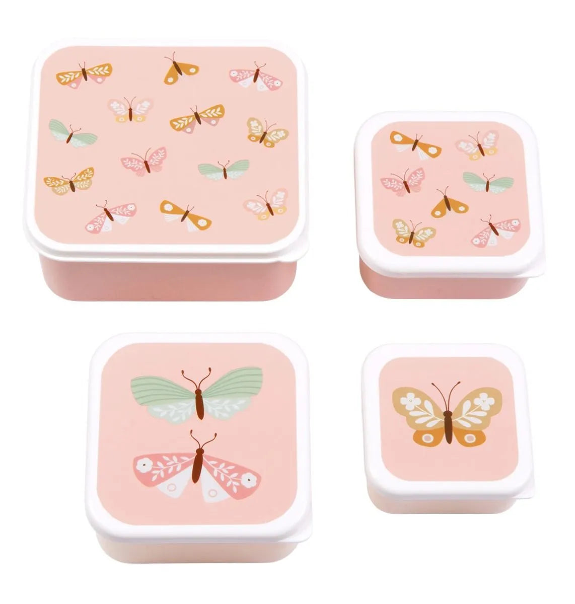 A Little Lovely Company Back to school set - Drinkfles/4 Snackdozen/Lunchbox - Vlinders