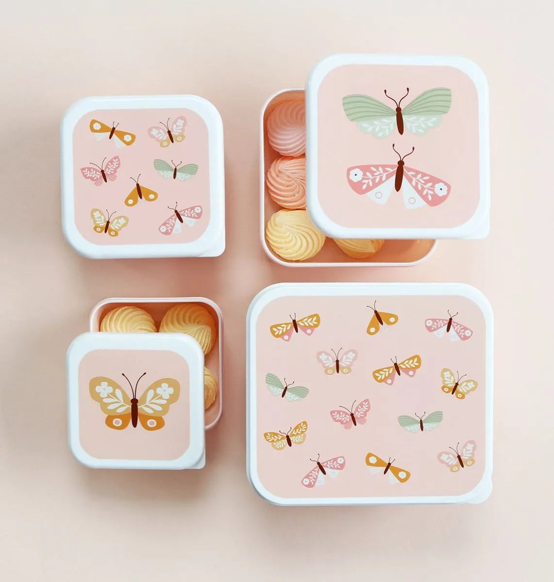 A Little Lovely Company Back to school set - Drinkfles/4 Snackdozen/Lunchbox - Vlinders