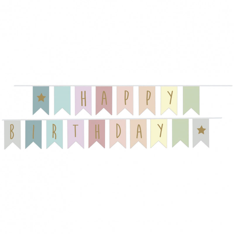 Jabadabado Vlaggenlijn "Happy Birthday" - 3,5 Meter - Meerkleurig