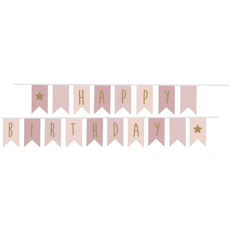 Jabadabado Bunting "Happy Birthday" - 3.5 Meter - Pink