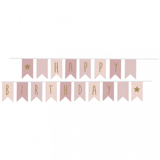 Jabadabado Bunting "Happy Birthday" - 3.5 Meter - Pink